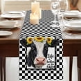 thumbnail image 3 of Farmhouse Cows Burlap Cotton Table Runner 13x36 Inches Short, Sunflower Daisy White Black Plaid Farmhouse Table Runners, Outdoor Dining Tablecloths Decor for Baby Shower/Party/Wedding, 3 of 8