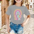 thumbnail image 2 of LILIYA Kid Girls First Day Of School Shirt Happy Kindergarten 1st Grade Regular Fit Funny Short Sleeve T-Shirt Kids Cotton Summer Top, 2 of 5