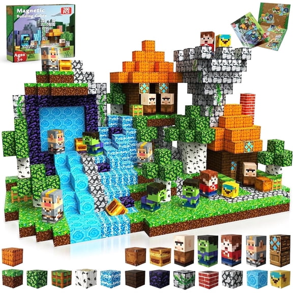 Annexfun 200 PCS Magnetic Blocks - Magnetic Building Blocks Cubes Adventurer, Magnet Toys for Kids Age 3 , Toy Building Set for Kids, Birthday Gifts for Boys Girls Age 4-8, 8-12