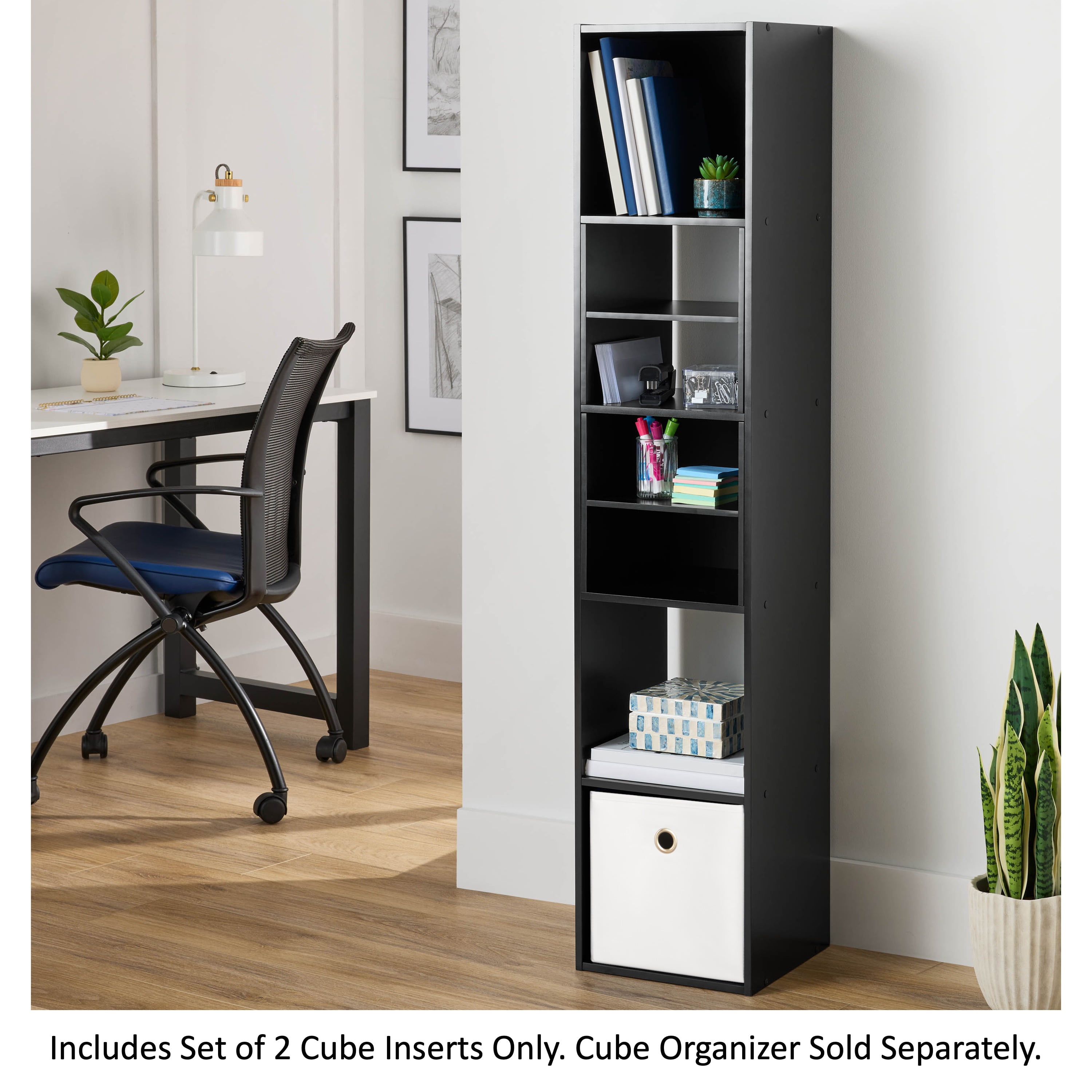 Mainstays Cube Storage H Inserts, Set of 2, Black