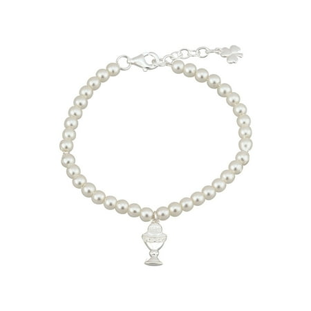 Communion Simulated Pearl Chalice Bracelet