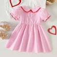 thumbnail image 6 of CAIXIA Toddler Dresses Toddler Girls Valentine's Day Outfit Short Sleeve Plaid Print Dress Cute Party Dance Costume Dress, 6 of 6