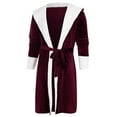 thumbnail image 5 of Prolriy Robes for Women Winter Plush Long Lengthened Robe Sleeved Coat Women Clothes Bathrobe Women's Sleepwear Womens Robe Red XXXXL, 5 of 8