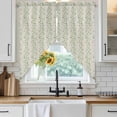 thumbnail image 6 of Green Floral Swag Valances for Windows, Kitchen Window Curtains Over Sink, Spring Flowers Window Treatment Curtains for Living Room/Bedroom Curtains 2 Panel Sets 36"x45", 6 of 8