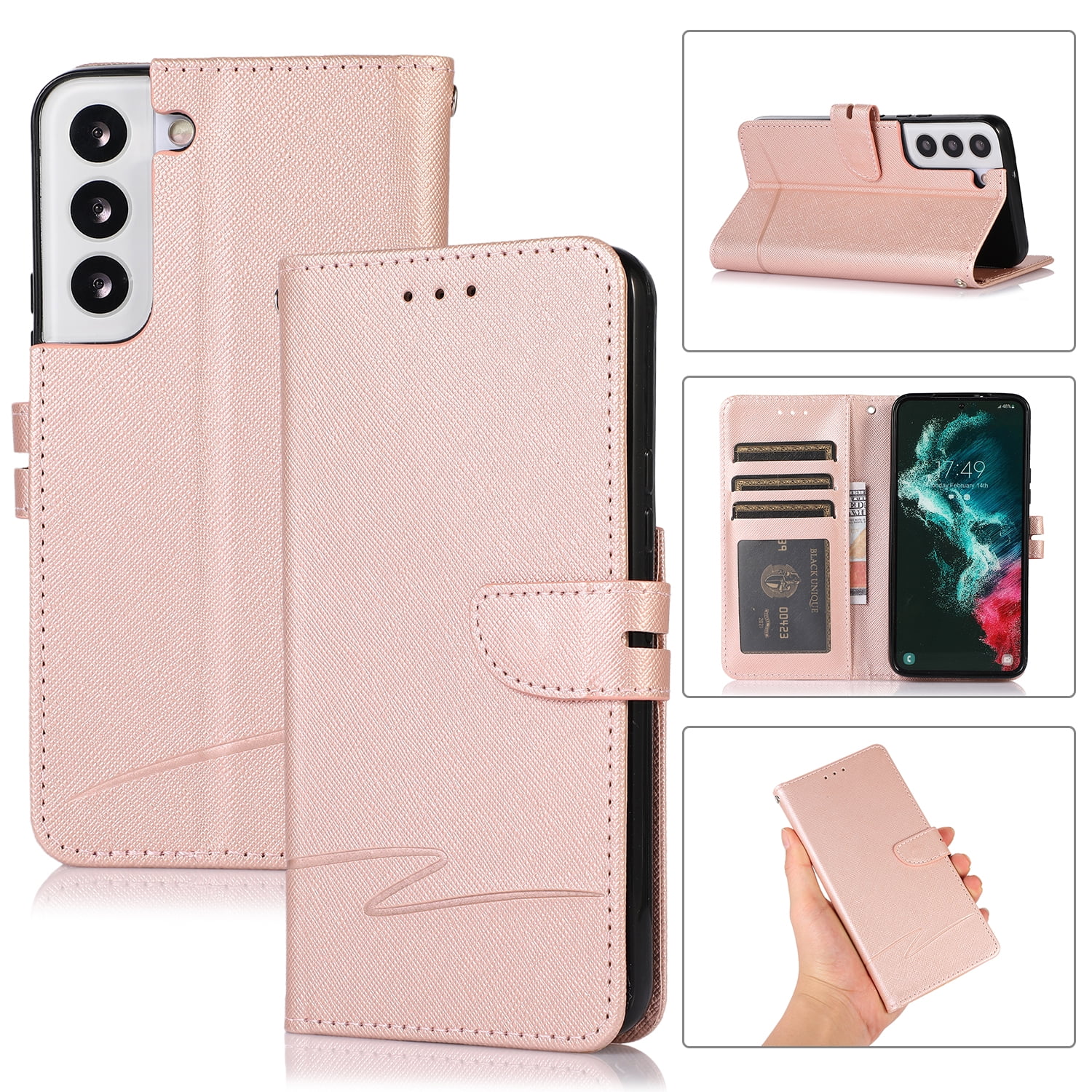 Dteck for Samsung Galaxy S22 Plus Wallet Case, Protective PU Leather