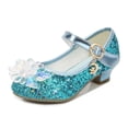 thumbnail image 5 of VeFlora Girls Dress Shoes, Glitter Princess Shoe, Flower Mary Jane Low Heels, Party Wedding Prom Footwear for Toddler Kids(Blue4/5-5.5 Years Little Child), 5 of 8