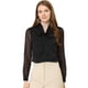 thumbnail image 1 of INSPIRE CHIC Blusa De Manga Larga De Gasa Con Cuello Anudado Para Mujer Negro L, 1 of 5