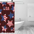thumbnail image 2 of Shower Curtain, American Stars Waterproof Fabric Plastic Shower Curtain, Drying Fast Bathroom Curtain with 9 Buttonholes, Ruffle Shower Curtain 60x72in, 2 of 8