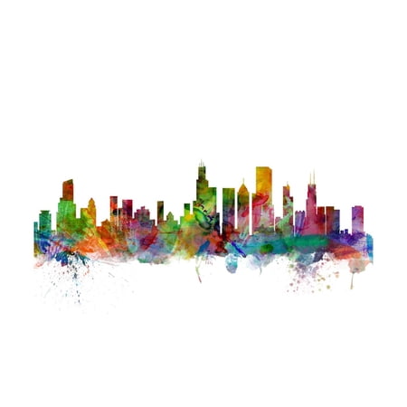 Art.com Chicago Illinois Skyline Art Print by Michael Tompsett, 36" x 24"