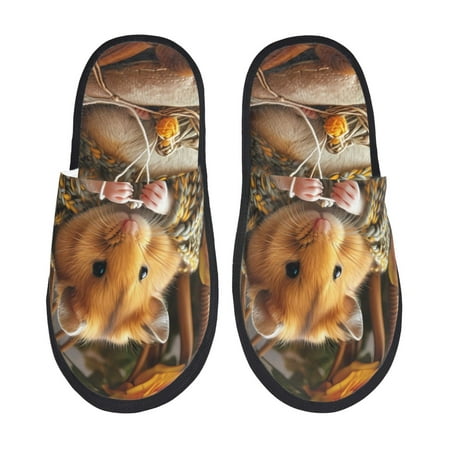 

Pofeuu Modern Floral Guinea Pig Print EVA Fuzzy House super light Slippers Slippers Scuff Outdoor Indoor Warm Cozy Plush Bedroom Shoes Soft Flat Comfy Anti-Slip-Medium