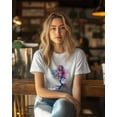 thumbnail image 4 of Women's T-Shirts, Mermaid Watercolor Cartoon Cotton Crewneck Tee Short Sleeve Casual Tops Loose Graphic T-Shirt White, L, 4 of 7