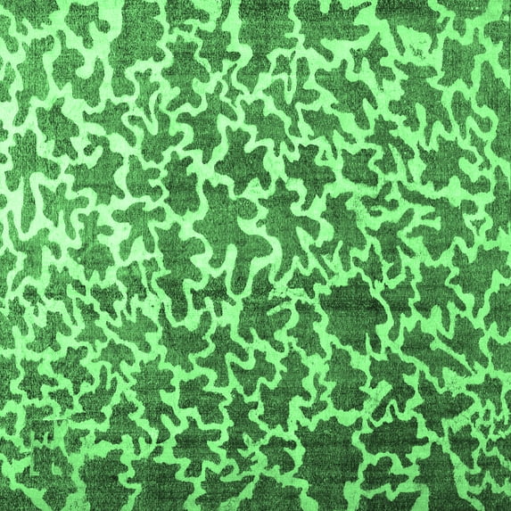 Ahgly Company Indoor Square Abstract Emerald Green Contemporary Area Rugs, 8' Square