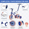 thumbnail image 4 of XJD 7-in-1 Toddler Bike Lights Up Unisex Push & Pedal Ride-Ons Blue, 4 of 8