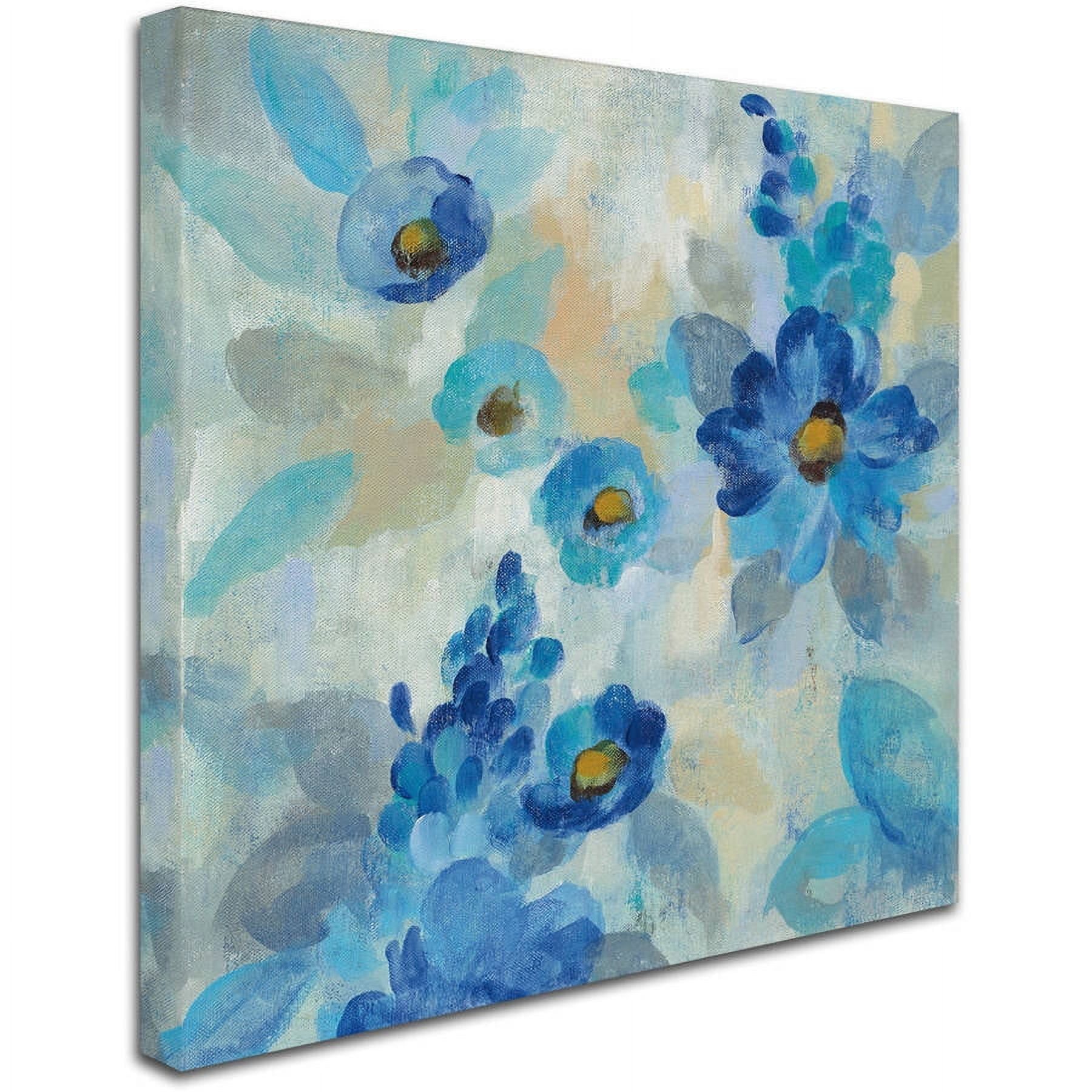 Trademark Fine Art "Blue Flowers Whisper III" Canvas Art by Silvia Vassileva