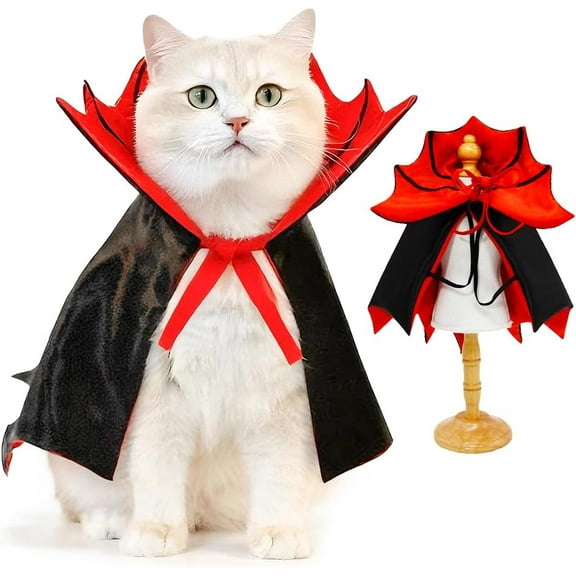 Cat Halloween Costume,Vampire Bat Wings Cape for Pets, Small Dog Halloween Costumes for Trick-or-Treating, Cosplay, Parties & Photo Shoots