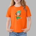 thumbnail image 1 of Blusas y camisas de manga corta con cuello redondo para niños Camiseta de verano de manga corta estampada para niñas Jersey elegante de cuello redondo para niñas Top de algodón para niños, 1 of 6