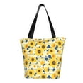 thumbnail image 1 of Disketp Navy Blue Leaf Sunflower for Women’s Casual Shoulder Tote Bag Cross-body Handbags for Shopping, Travel and Daily Use, 1 of 6