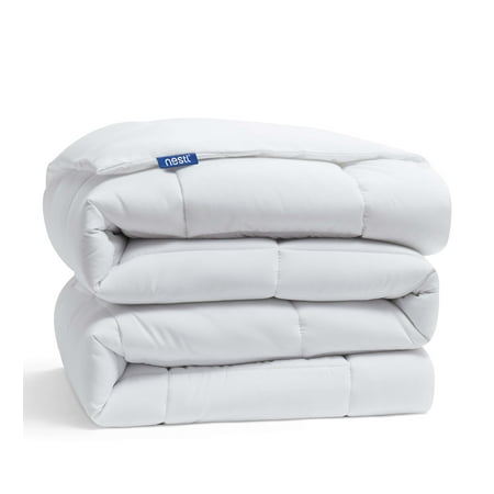 Nestl Soft Down Alternative Comforter, Twin, White, Quilted Bedding Duvet Insert