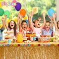 thumbnail image 4 of Playbees Luau Hawaiian Grass Table Skirt - 4 Pack - 9 Feet x 29 Inch - Authentic Island Party Decorations with Hibiscus Flowers, for Kids and Adult Birthdays, Polynesian Themed Events, 4 of 6