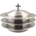 thumbnail image 1 of Vaisselle de Communion 3 Assiettes à Pain Empilables avec Couvercle - Acier Inoxydable (Mat), 1 of 1