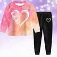 thumbnail image 2 of Toddler Baby Girls Winter Clothing Sets 2T 3T 4T 5T 6T 7T 8T Girl Clothes Long Sleeve Toddler Girls Clothes Tie-Dye Hoodie and Girls Leggings 2 Piece Fall Outfits Hot Pink Size 2-3 Years, 2 of 9