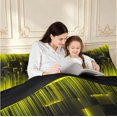 thumbnail image 4 of Manfei Abstract Grid Twin Comforter Sets,Modern Plaid Bedding Set,Black Yellow,Black Reversible,2-Piece,1 Comforter and 1 Pillowcase,2-Piece,1 Comforter and 1 Pillowcase, 4 of 7