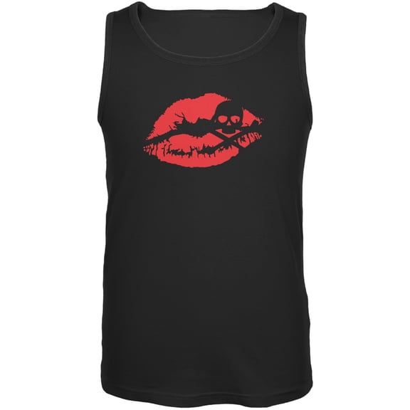 Halloween Kiss of Death Black Adult Tank Top - X-Large