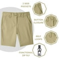 thumbnail image 2 of Boys Flat Front Stretchable Twill Chino Shorts, 2 of 5
