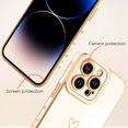 thumbnail image 2 of Compatible with iPhone 14 Pro Max Case Love Heart Plating Electroplate Luxury Elegant Case Camera Protector Soft TPU Shockproof Protective Corner Back Cover iPhone 14 Pro Max Case -White, 2 of 6