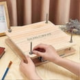 thumbnail image 3 of Book Press Bookbinding Wooden Book Press Tool Portable Binding Press Machine with Iron Nut Wing Nuts Gasket for Home School Office Bookbinding Supplie, 3 of 4