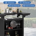 thumbnail image 3 of LOYALICE HDPE Outdoor Bar Table with Open Storage, Weather Resistant Patio Bar Height Table for Poolside, Parties, Kitchen, Black, 3 of 10