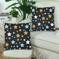 thumbnail image 2 of BOSDECO Housses de Coussin Or et Étoile Impression Recto-Verso 18x18 Pouces, Ensemble de 2, 2 of 2