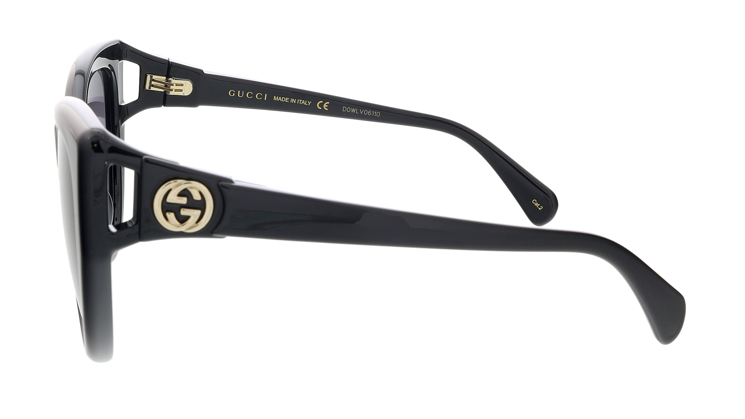 Gucci GG0877S-001 Black Soft Cateye Sunglasses - Walmart.com
