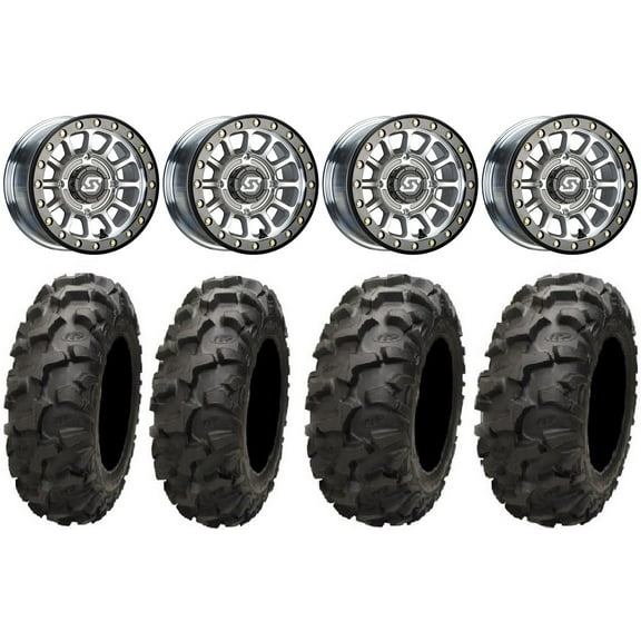 Sedona Sano Bdlk 14" Wheels Ct  30mm 27" Blackwater Tires Can-Am Maverick X3 / Honda Pioneer 1000 / Talon