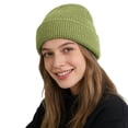 thumbnail image 2 of CYSFASHION Beanie for Women Cotton Beanies Hats Men Oversized Skull Cap Ski Snow Knitting Men's Hats & Caps Blackish Green, 2 of 7