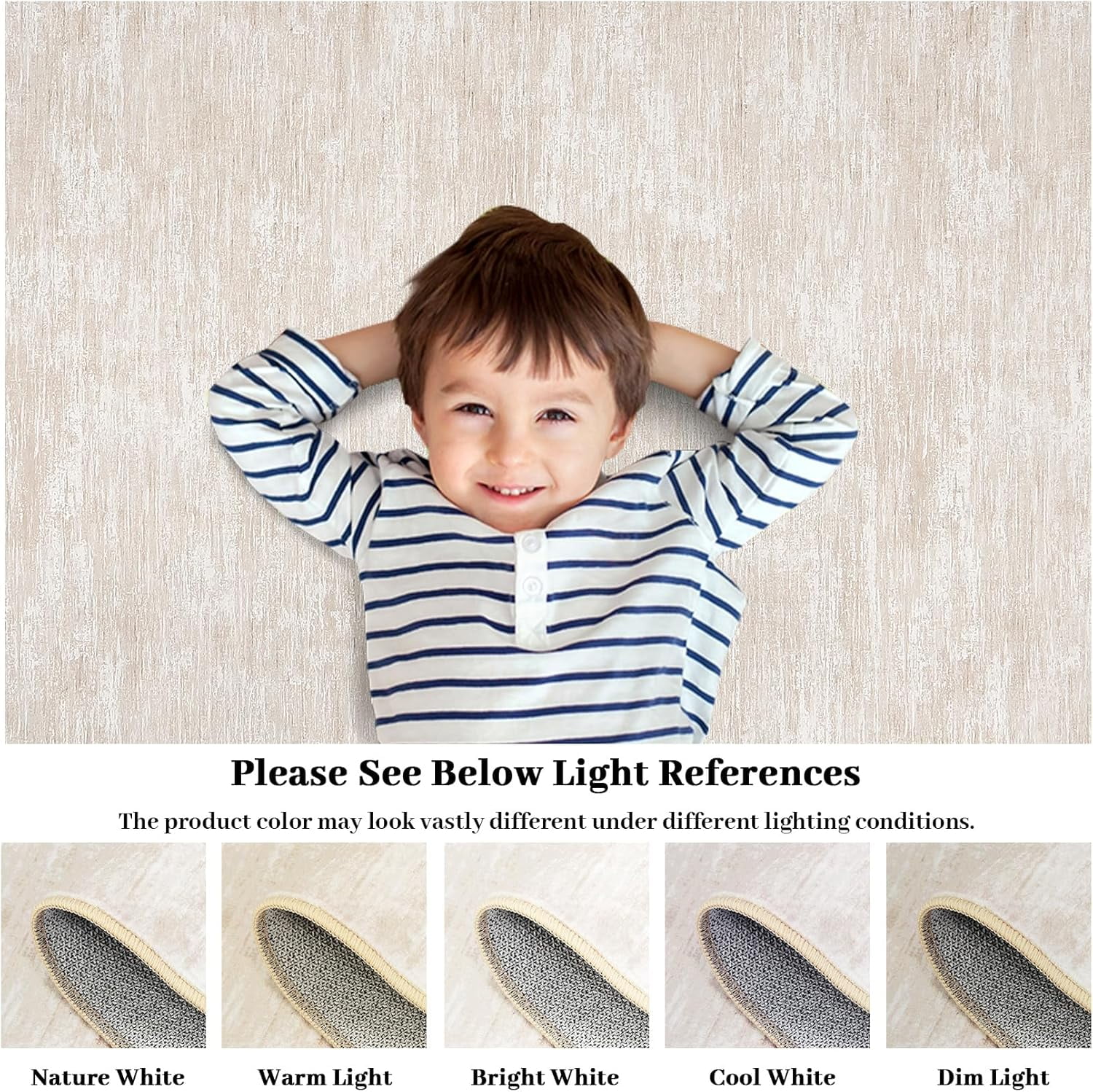 8x10 Washable Rug Non-Slip Modern Abstract Area Rug Stain Resistant Large Rug Contemporary Accent Throw Floor Carpet Solid Rug Dining Home Beige