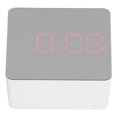 thumbnail image 3 of Horloge Intelligente, Exquise Horloge Miroir Carré, Réveil en Forme de Multifonction Automatique Horloge Miroir LED pour Chambre à Coucher pour Bureau pour Salon, 3 of 8