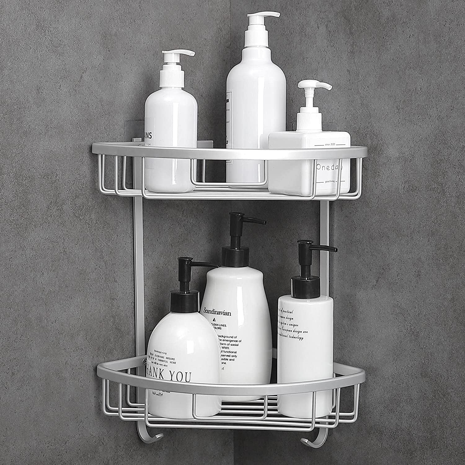 Corner Shower Caddies Shelf, No Drilling Wall Mounted Bathroom Storage
