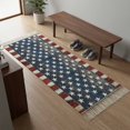 thumbnail image 5 of Area Rug with Tassels 2' x 5', Retro Farmhouse Stars Stripes Kitchen Runner Rug for Hallway Bedroom Throw Rugs, Shabby Wood Plank American Flag Soft Door Mat for Bathroom Entrance Living Room, 5 of 9