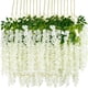 thumbnail image 1 of 12 flores artificiales de glicina de 3.6 pies/pieza blanca densa artificial de glicina falsa de vid de ratta para colgar guirnalda de flores de seda para decoración del hogar, fiesta, boda (blanco-den, 1 of 5