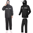 thumbnail image 1 of Impermeable Motociclista con Capucha, Impermeable Reflectante para Hombre,Chubasquero con protector facial de doble capa,Impermeable y Resistente al Viento,para Senderismo,Emergencia,Equipo de Lluvia, 1 of 3