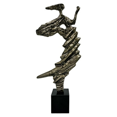 Bergamo Art 24 Inch Tall Handmade Aluminum and Marble Abstract Sculpture Bronze