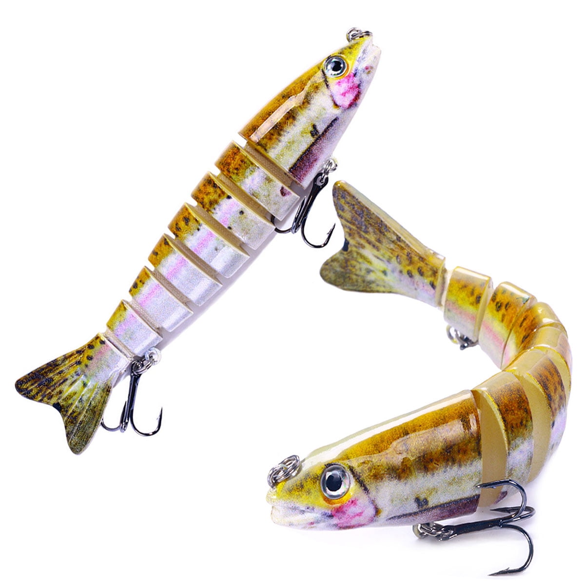 HENGJIA Fishing Lures 12PCS Multi Jointed Fish Fishing Kits Slow Sinking Lifelike Swimbait Freshwater and Saltwater for Trout Bass Lures