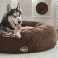 thumbnail image 2 of Calming Dog Bed Medium Large Size Dogs - Donut Washable Large Pet Bed, 33 inches Anti-Slip Round Fluffy Plush Faux Fur Dog Bed, Camel, 2 of 4