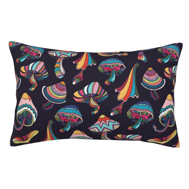 Balery Mushroom Doodle Funda de Cojín Estampada, Regalos para Mujeres, Regalos de Amor para Ella, Regalos para Novia o Esposa, Funda de Almohada-20"x30"
