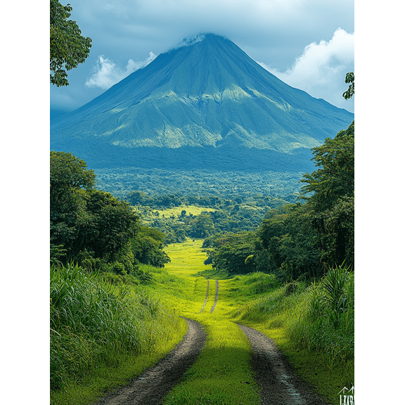 Volcano Landscape Canvas Print/Wall Art， Perfect for Living Room， Bedroom， Office， Hallway， and Hotel Decoration.