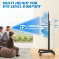 thumbnail image 4 of RTVR Portable Rolling TV Cart Stand with Wheels for 32 to 70 inch Flat Curved Screens, Mobile TV Stand Roller, Metal Black, 4 of 10
