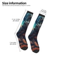 thumbnail image 4 of Vsdgher Starry Sky Moon Wolf Leader Print Thigh High Socks Extra Long Stretchy Sock Women Over Knee High Opaque Stocking Daily Wear, 4 of 5