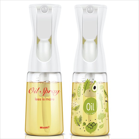 Pulverizador de aceite Mistifi Oliver, dispensador recargable de 180 ml (juego de 2)