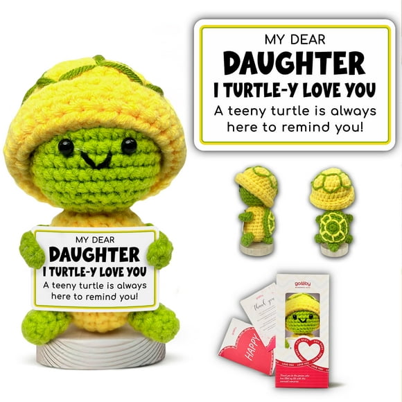 Figura de juguete Gossby Positive Turtle, regalo de ganchillo para hija